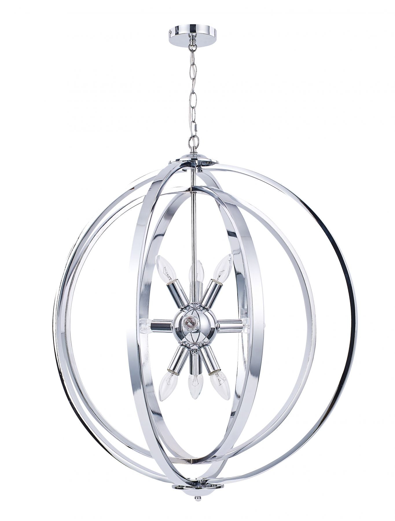 Atlas 9 Light Pendant Polished Chrome