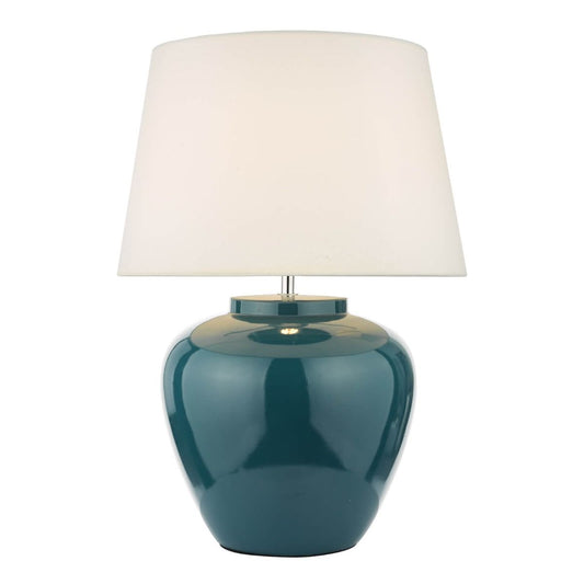 Ayla Table Lamp Blue Ceramic With Shade