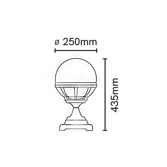 Bologna 1 Light Pedestal - Black