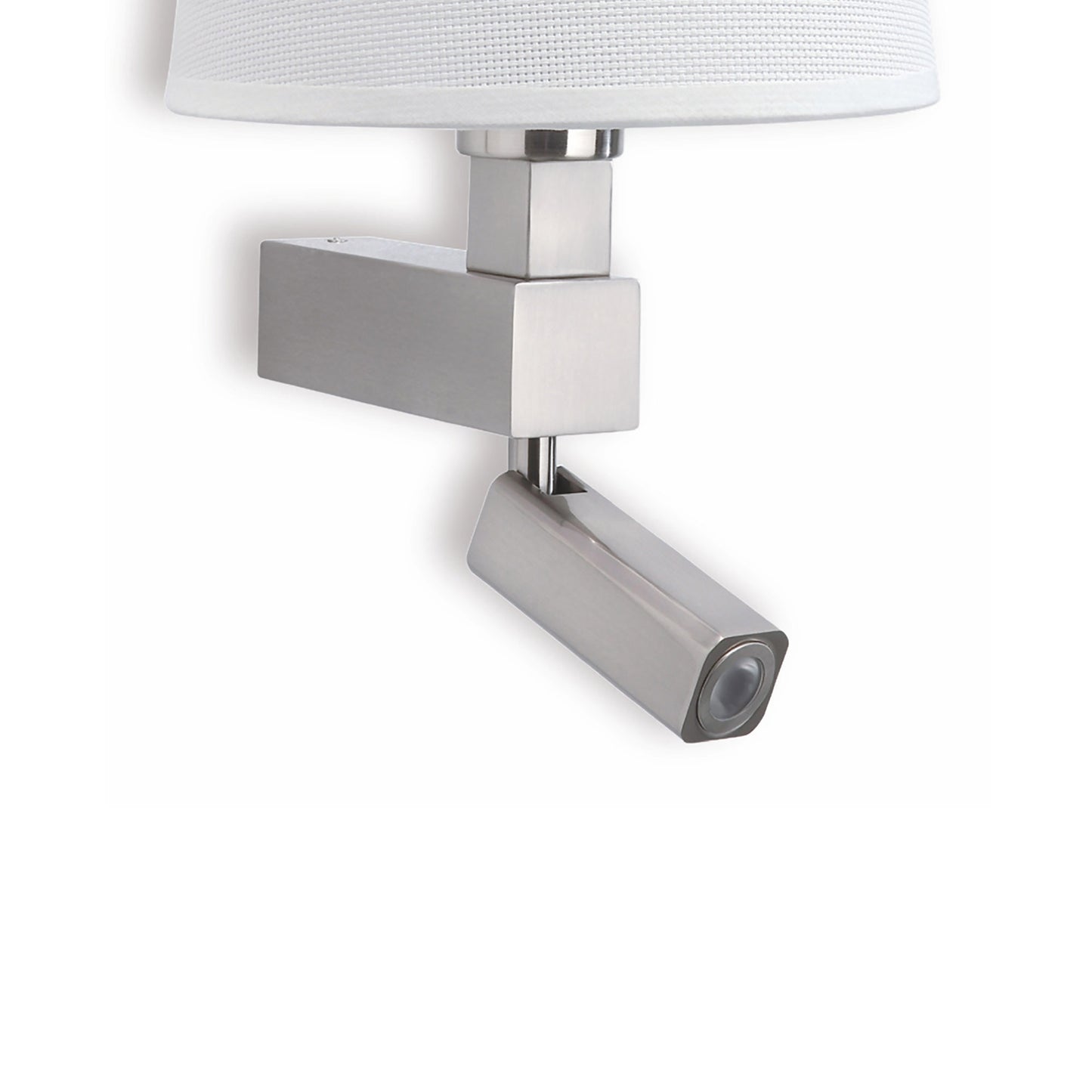 Bahia Wall Lamp 1 Light Without Shade E27 + Reading Light 3W LED Satin Nickel 4000K, 200lm, 3yrs Warranty by Mantra