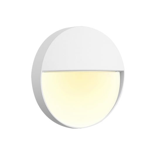 Baker Wall Lamp Small Round, 3W LED, 3000K, 155lm, IP54, Sand White, 3yrs Warranty by Mantra