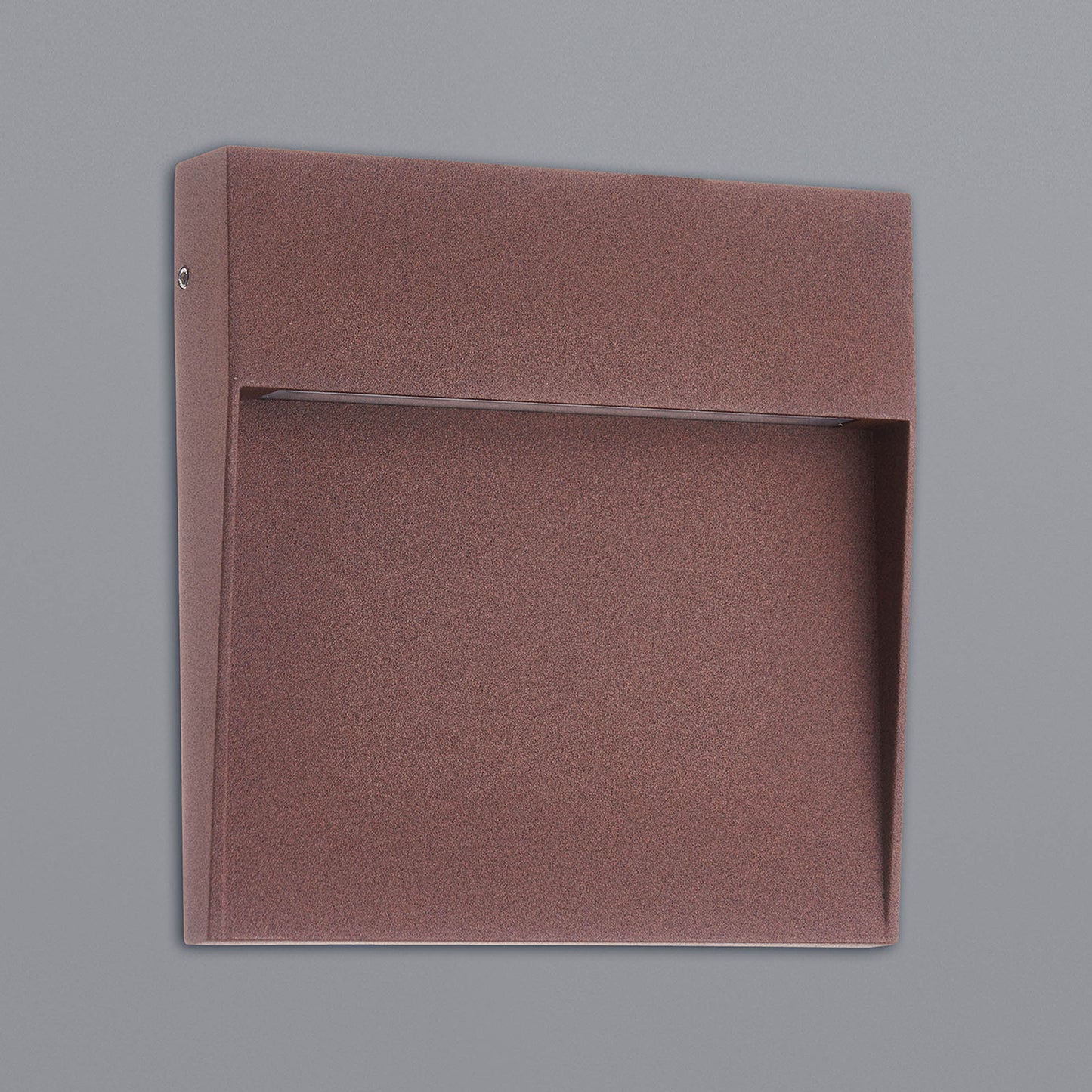 Baker Wall Lamp Large Square, 6W LED, 3000K, 420lm, IP54, Rust Brown, 3yrs Warranty by Mantra