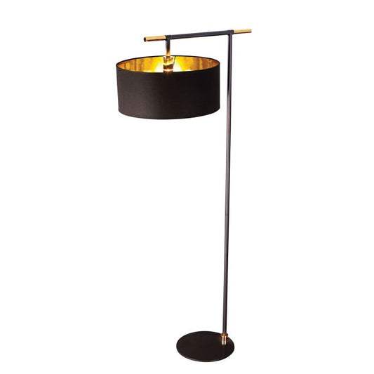Balance 1 Light Floor Lamp - Black / Polished Brass with Black Shade