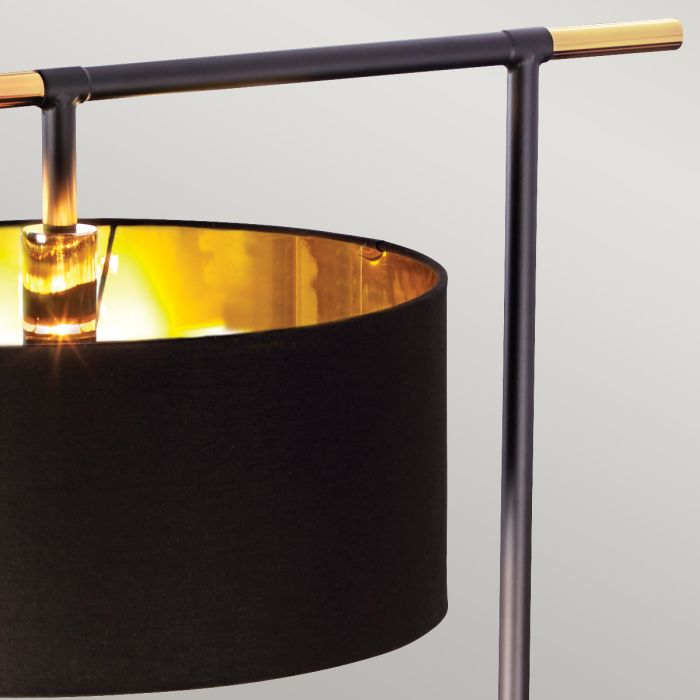 Balance 1 Light Floor Lamp - Black / Polished Brass with Black Shade