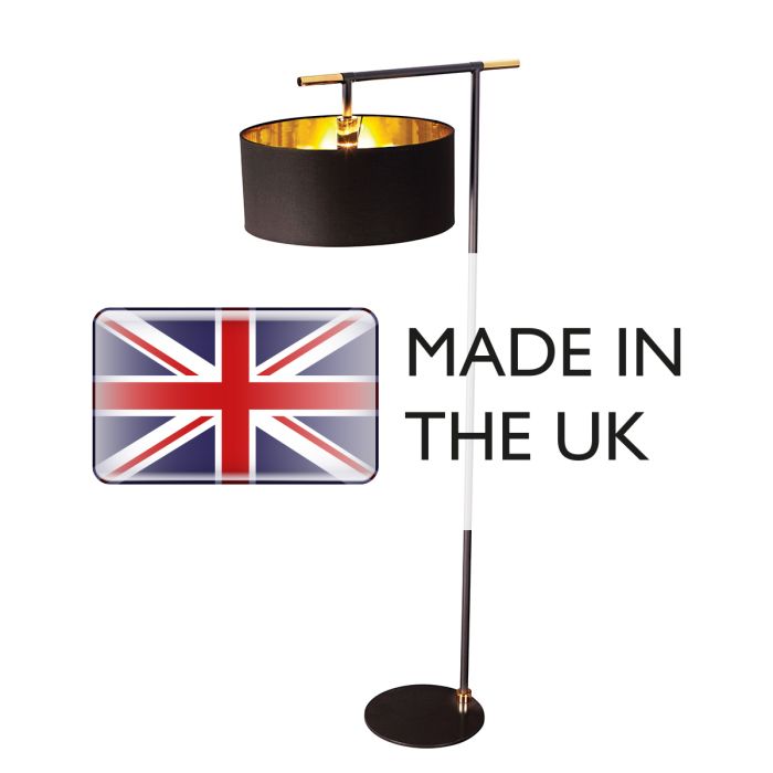 Balance 1 Light Floor Lamp - Black / Polished Brass with Black Shade