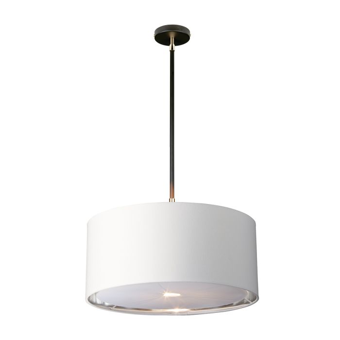 Balance 1 Light Pendant - Black / Polished Nickel with White Shade