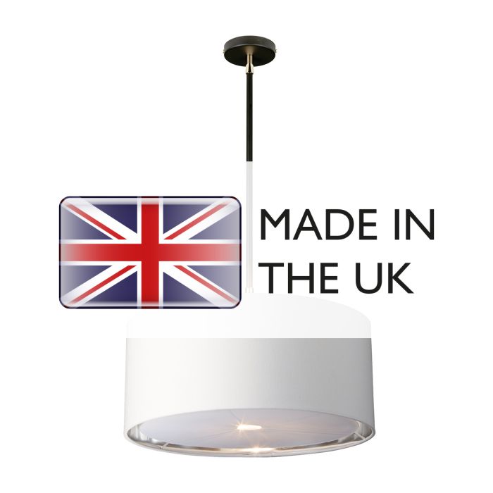 Balance 1 Light Pendant - Black / Polished Nickel with White Shade