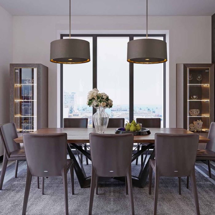 Balance 1 Light Pendant - Brown / Polished Brass with Brown Shade