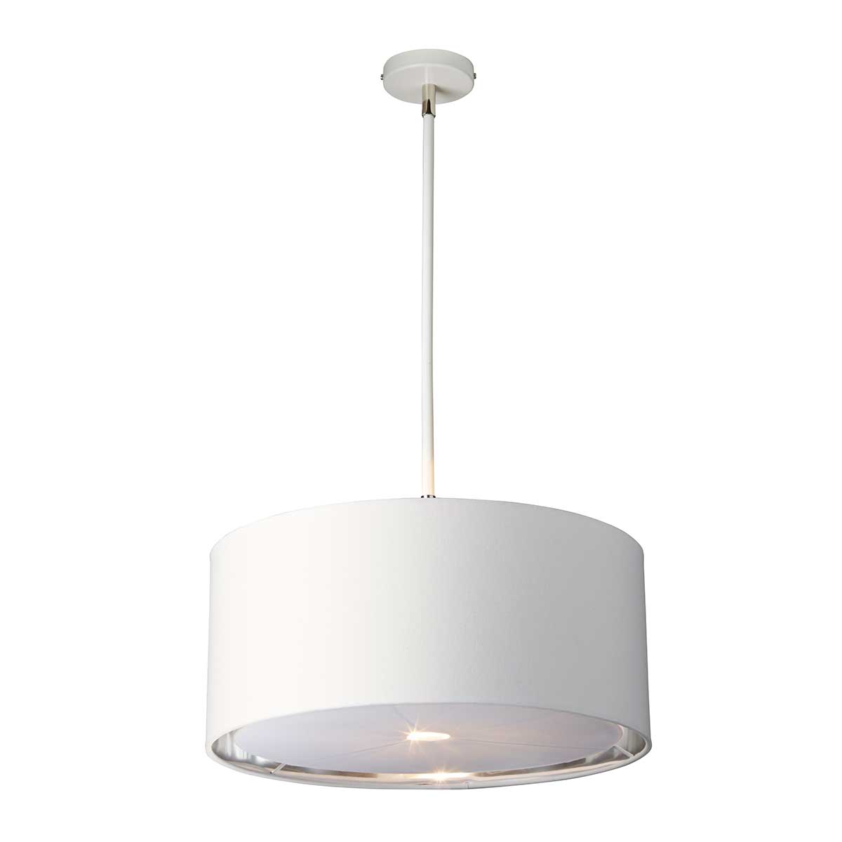 Balance 1 Light Pendant – White and Polished Nickel