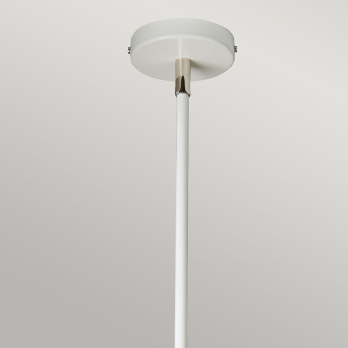 Balance 1 Light Pendant - White / Polished Nickel with White Shade