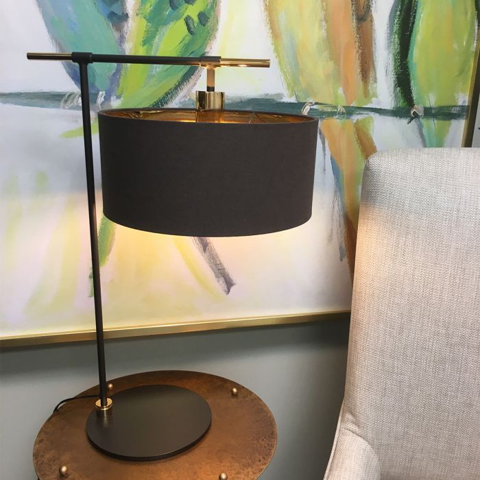 Balance 1 Light Table Lamp - Black / Polished Brass with Black Shade