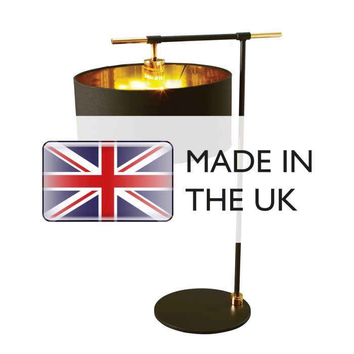 Balance 1 Light Table Lamp - Black / Polished Brass with Black Shade