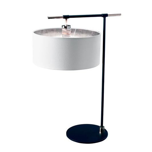 Balance 1 Light Table Lamp - Black / Polished Nickel with White Shade
