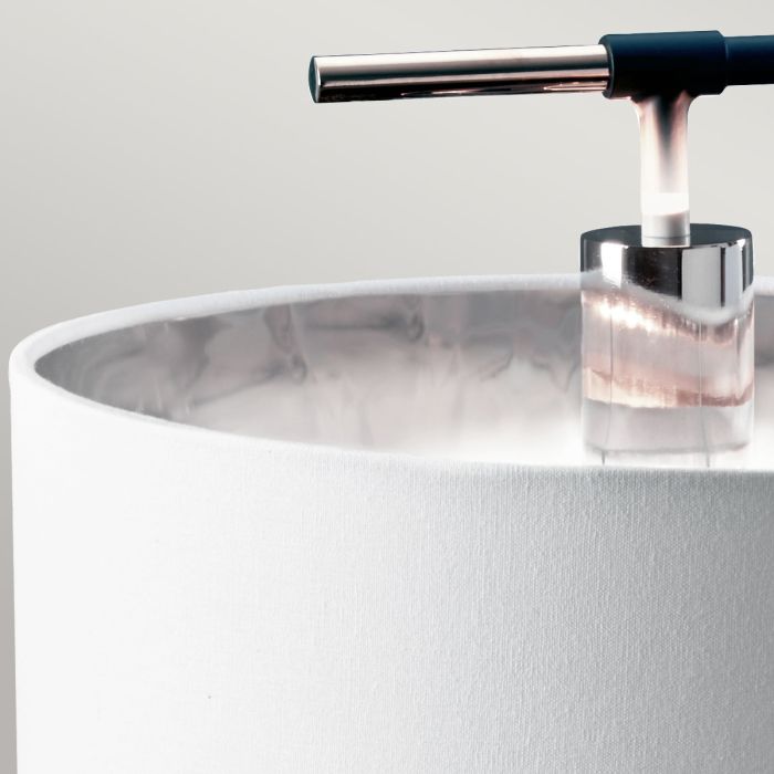 Balance 1 Light Table Lamp - Black / Polished Nickel with White Shade