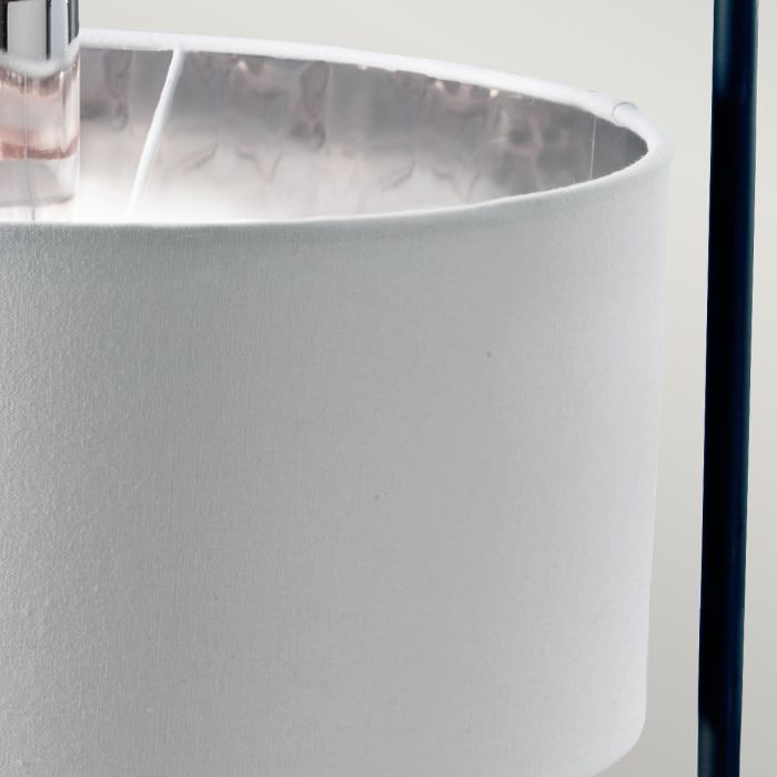 Balance 1 Light Table Lamp - Black / Polished Nickel with White Shade