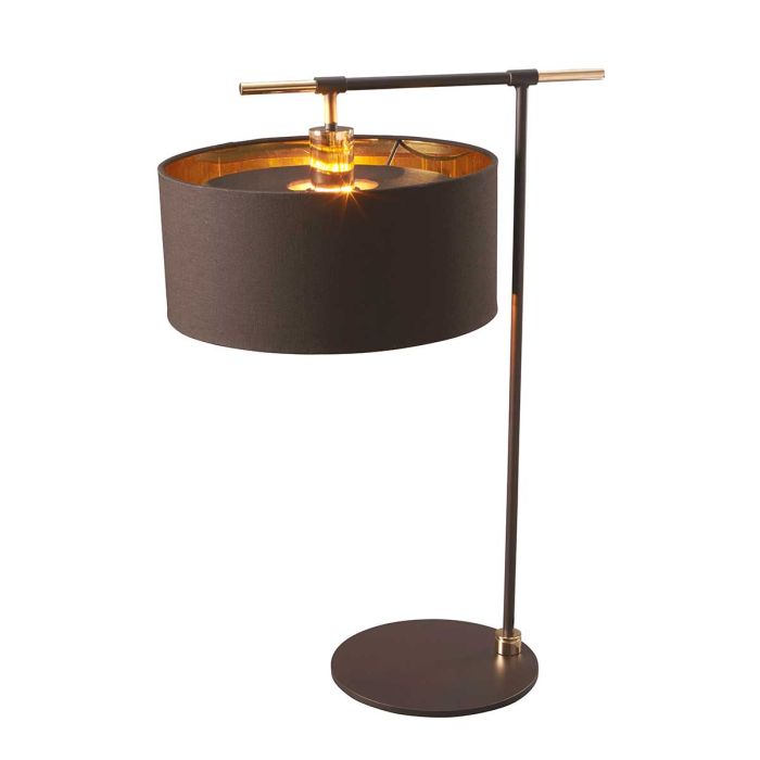 Balance 1 Light Table Lamp - Brown / Polished Brass with Brown Shade