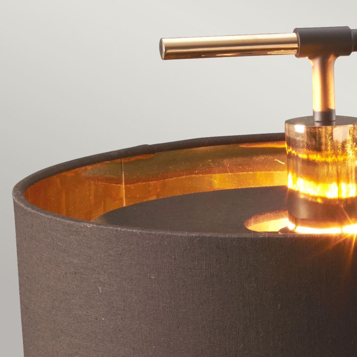 Balance 1 Light Table Lamp - Brown / Polished Brass with Brown Shade