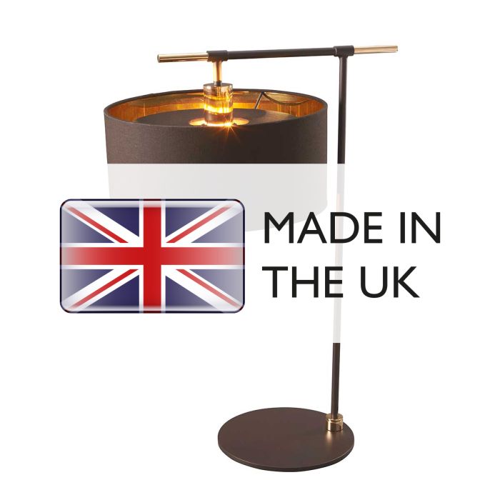 Balance 1 Light Table Lamp - Brown / Polished Brass with Brown Shade