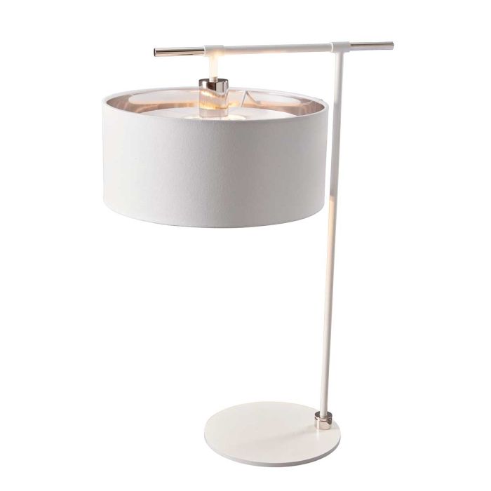 Balance 1 Light Table Lamp - White / Polished Nickel with White Shade