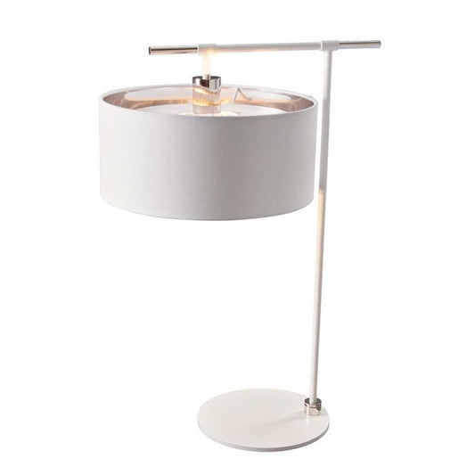 Balance 1 Light Table Lamp - White / Polished Nickel with White Shade