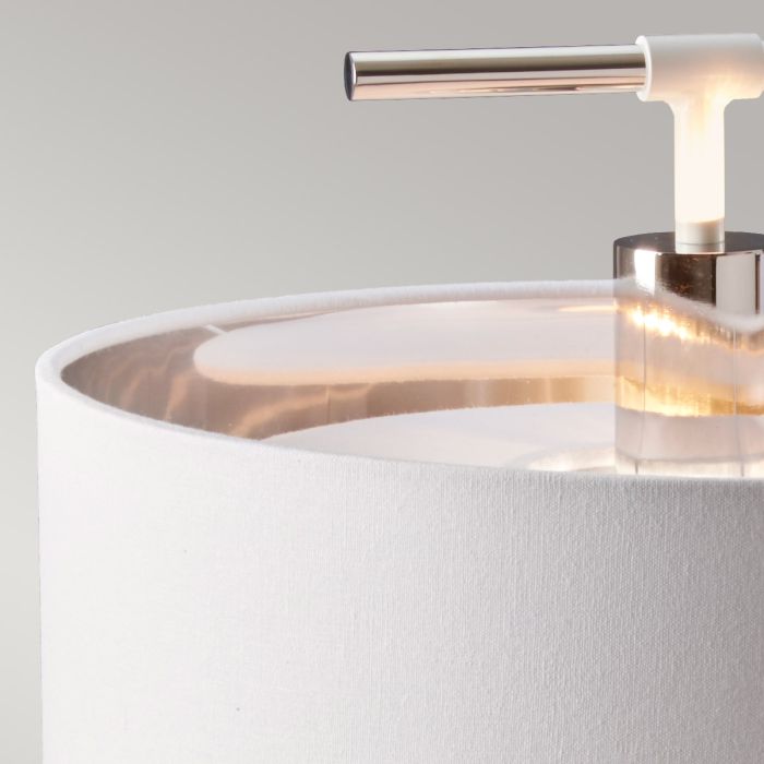 Balance 1 Light Table Lamp - White / Polished Nickel with White Shade