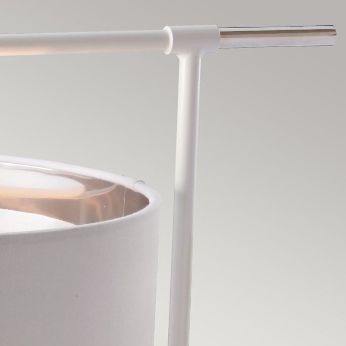 Balance 1 Light Table Lamp - White / Polished Nickel with White Shade