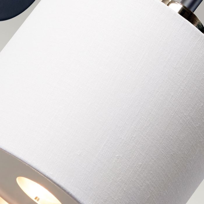 Balance 1 Light Wall Light - Black / Polished Nickel with White Shade