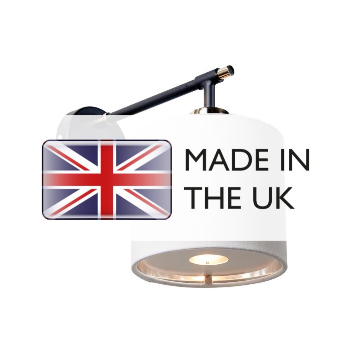 Balance 1 Light Wall Light - Black / Polished Nickel with White Shade