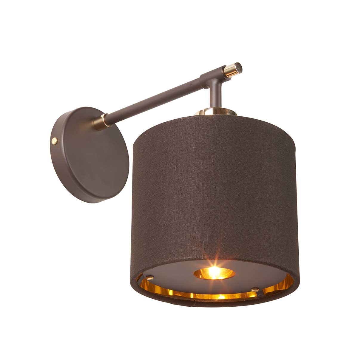 Balance 1 Light Wall Light – Brown and Polished Brass