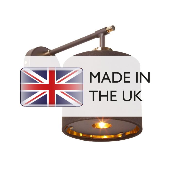 Balance 1 Light Wall Light - Brown / Polished Brass with Brown Shade