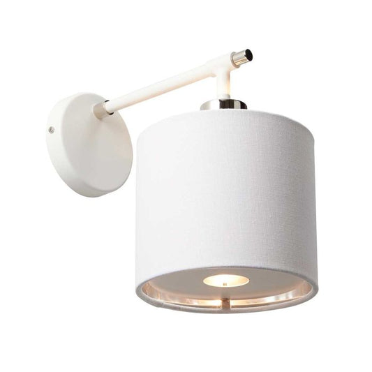 Balance 1 Light Wall Light - White / Polished Nickel with White Shade