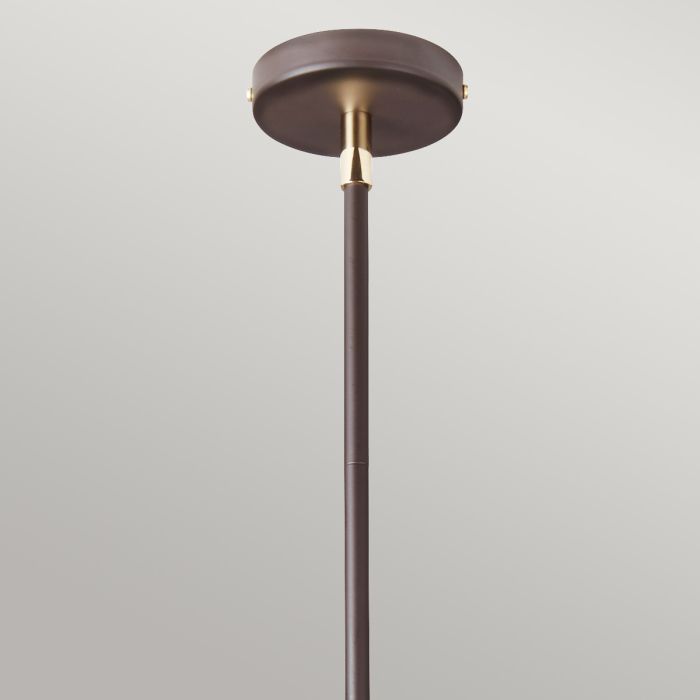 Balance 5 Light Chandelier - Brown / Polished Brass with Brown Shade