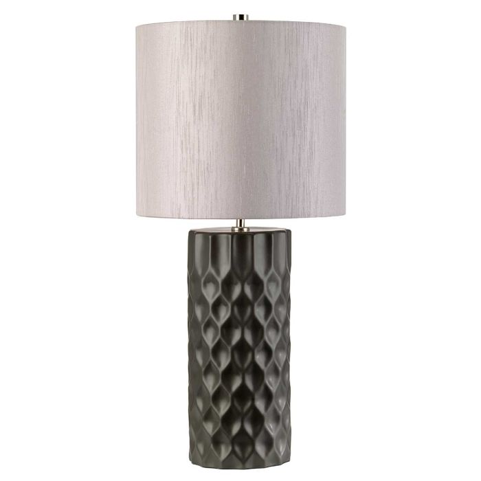 Barbican 1 Light Table Lamp - Graphite with Silver Shade