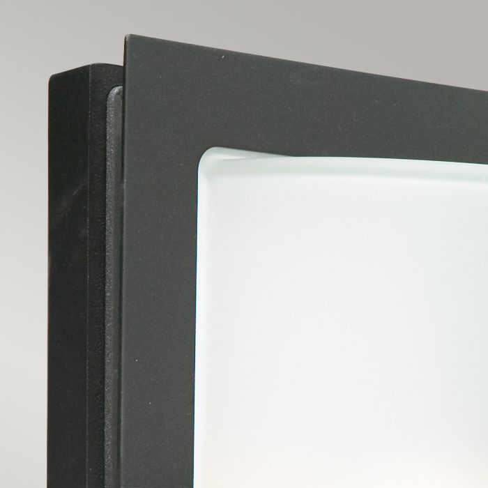 Basel 1 Light Wall Lantern - Black With Frosted Glass