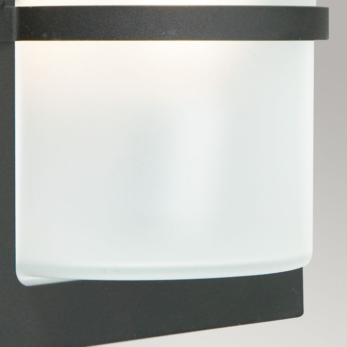 Basel 1 Light Wall Lantern - Black With Frosted Glass