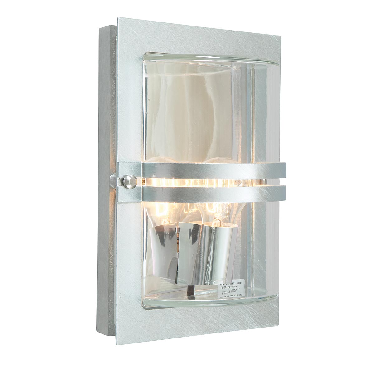 Basel 1 Light Wall Lantern – Galvanised With Clear Glass