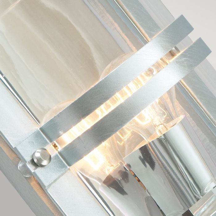Basel 1 Light Wall Lantern - Galvanised With Clear Glass