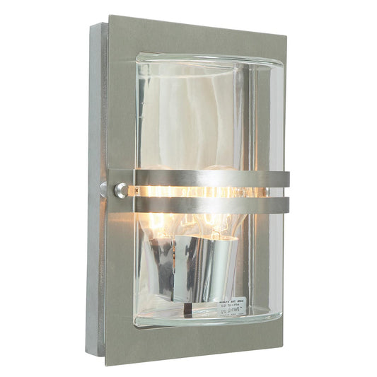 Basel 1 Light Wall Lantern – Stainless Steel With Clear Glass