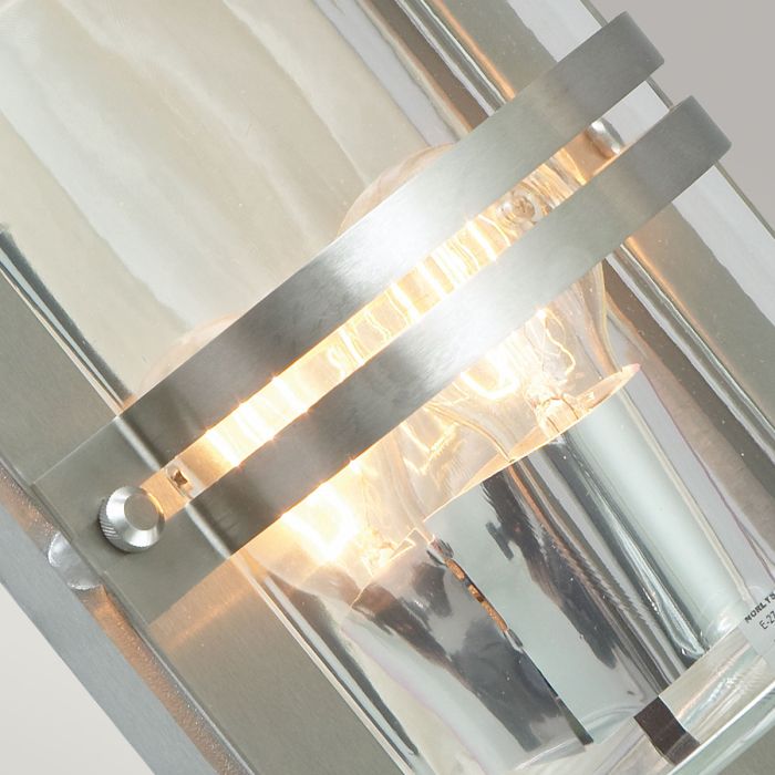 Basel 1 Light Wall Lantern - Stainless Steel With Clear Glass