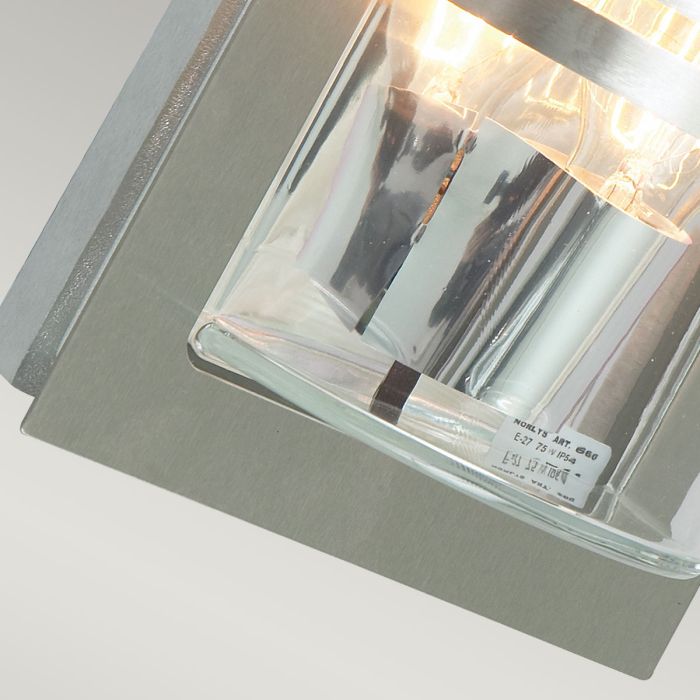 Basel 1 Light Wall Lantern - Stainless Steel With Clear Glass