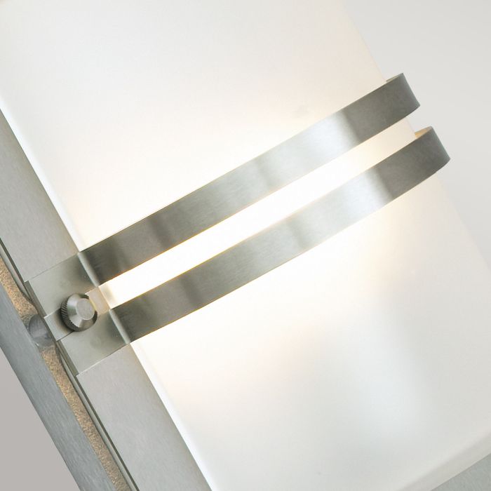Basel 1 Light Wall Lantern - Stainless Steel With Frosted Glass