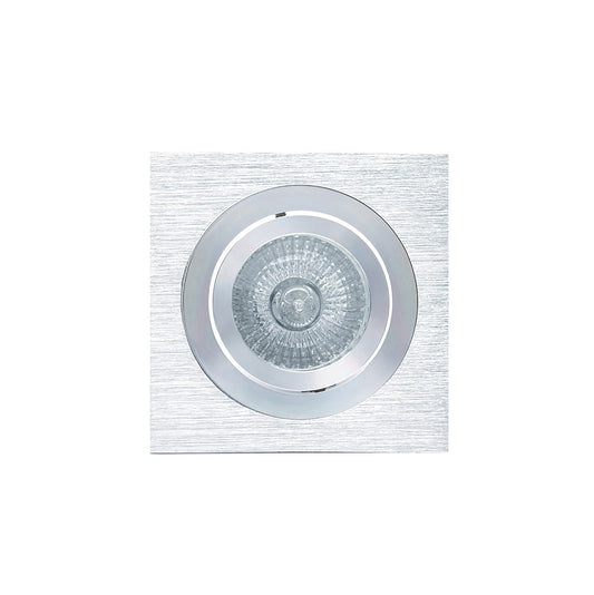 Basico GU10 Swivel Downlight 9.2cm Square 1 x GU10 Max 50W Aluminium, Cut Out: 80mm, Lampholder Included by Mantra