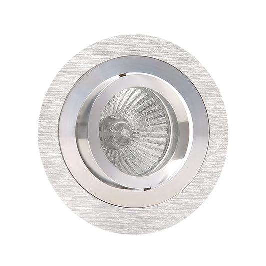 Basico GU10 Swivel Downlight 9.2cm Round 1 x GU10 Max 50W Satin Nickel / Chrome, Cut Out: 80mm, Lampholder Included by Mantra