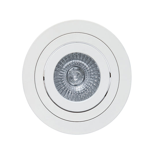 Basico GU10 Swivel Downlight 9.2cm Round 1 x GU10 Max 50W Matt White, Cut Out: 80mm, Lampholder Included by Mantra