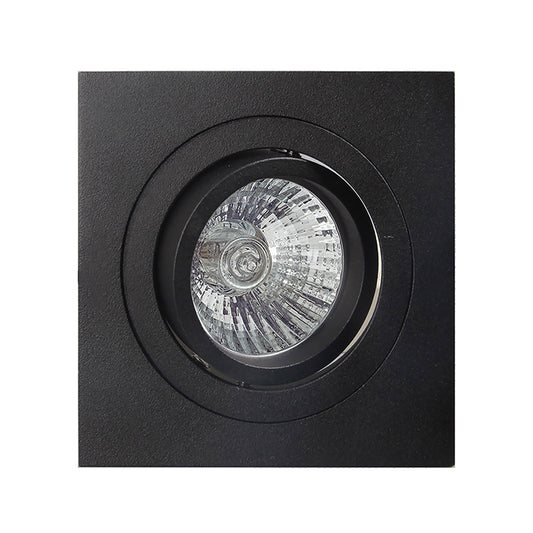 Basico GU10 Swivel Downlight 9.2cm Square, 1 x GU10 Max 50W, Sand Black, Cut Out: 80mm, Lampholder Included by Mantra