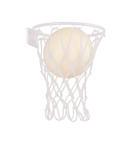 Basketball Wall Lamp, 1 x E27, Matt White by Mantra