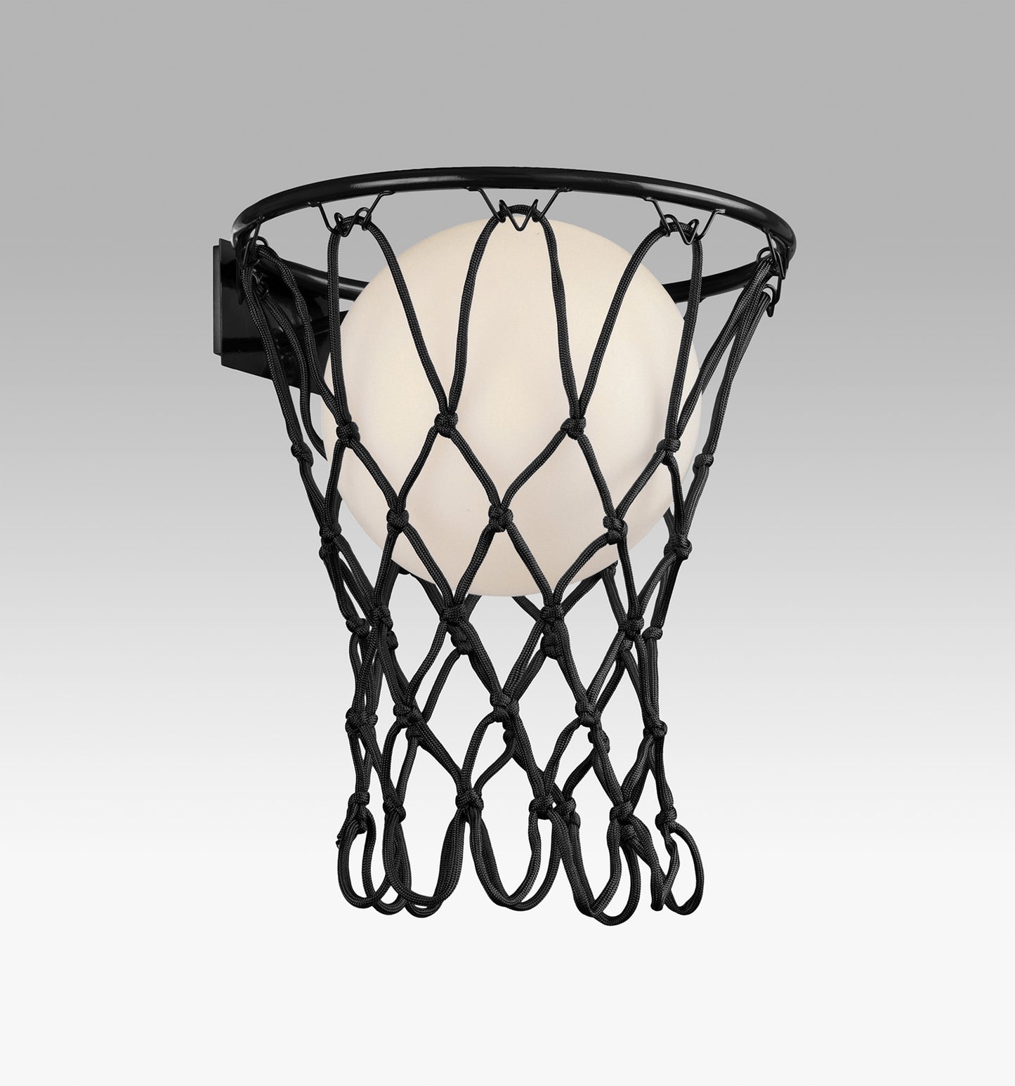 Basketball Wall Lamp, 1 x E27, Matt Black by Mantra