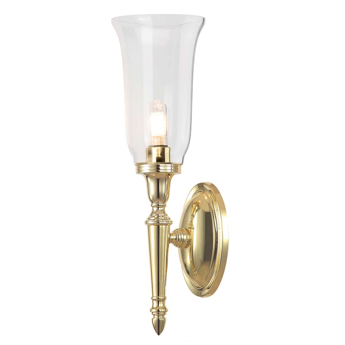 Dryden 1 Light Tall Wall Light – Polished Brass