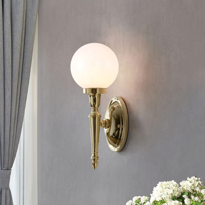 Dryden 1 Light Wall Light Bathroom - Polished Brass