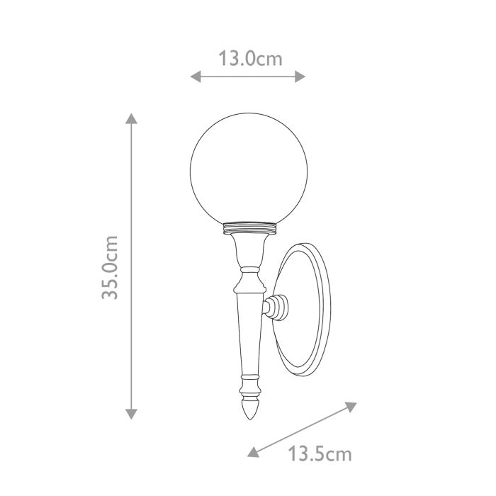 Dryden 1 Light Wall Light Bathroom - Polished Brass